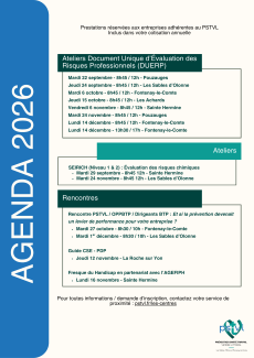 Agenda 2ème semestre 2026